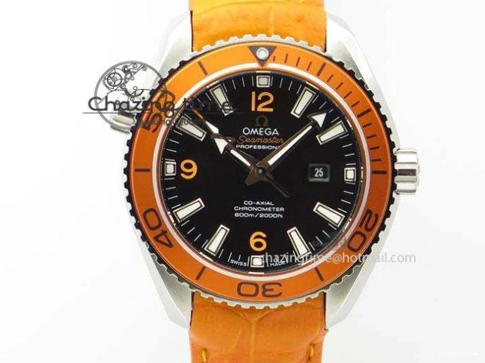 0511 Planet Ocean Master Chrono SS OM 1:1 Best Edition Black Dial On SS Bracelet A9900 V Fashionable 8113